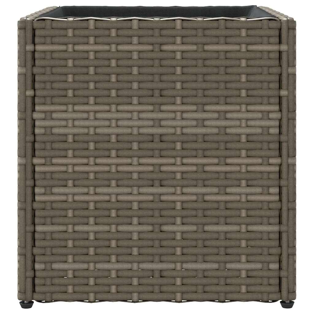 vidaXL Garden Planters 2 pcs Grey 36x30x32 cm Poly Rattan