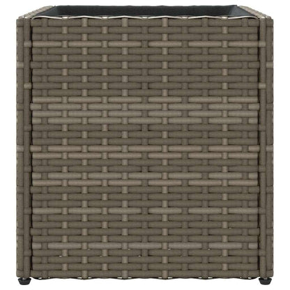 vidaXL Garden Planters 2 pcs Grey 36x30x32 cm Poly Rattan