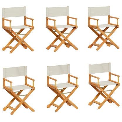 vidaXL 6 Piece Folding Garden Chairs Cream White Fabric