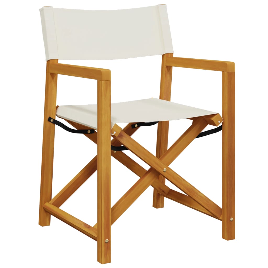 vidaXL 4 Piece Folding Garden Chairs Cream White Fabric
