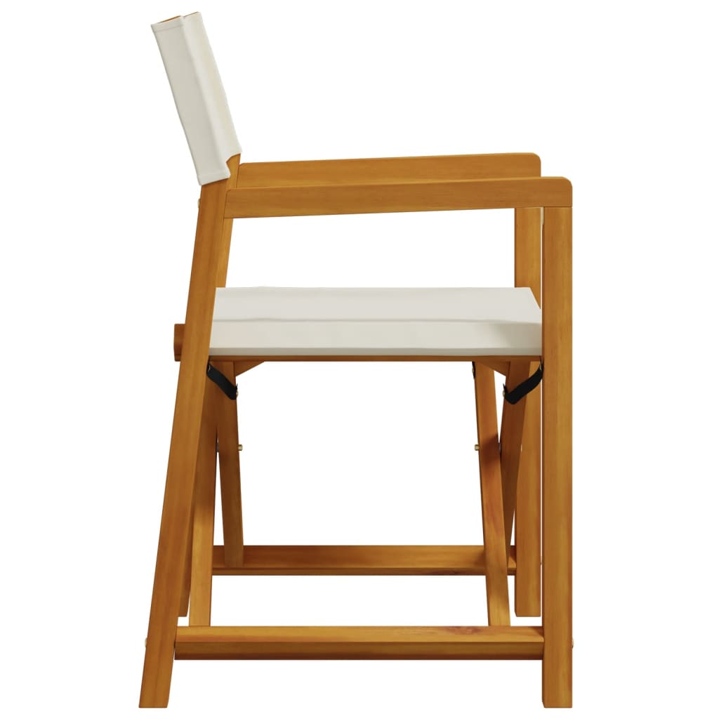vidaXL 4 Piece Folding Garden Chairs Cream White Fabric