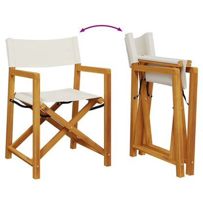 vidaXL 4 Piece Folding Garden Chairs Cream White Fabric