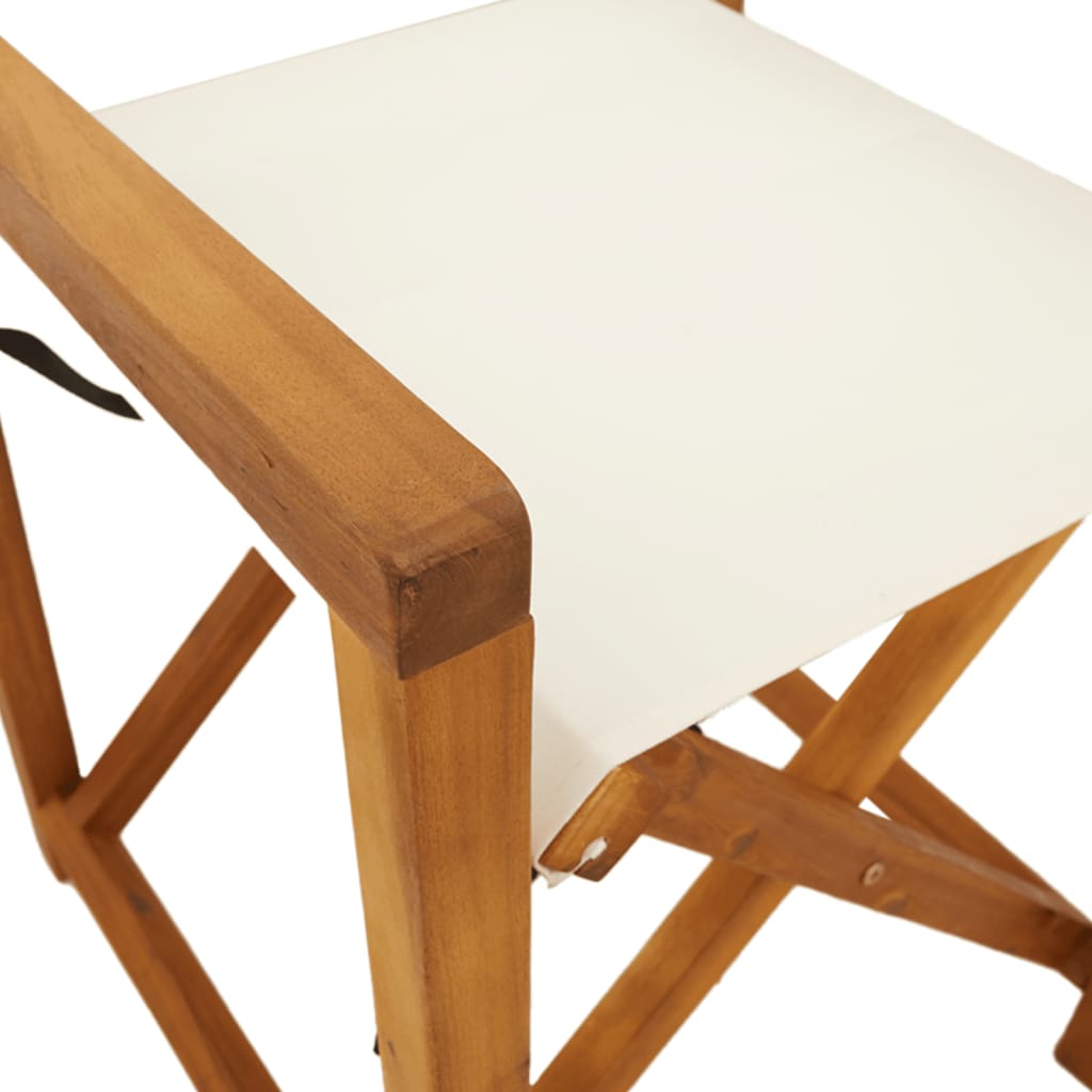 vidaXL 4 Piece Folding Garden Chairs Cream White Fabric