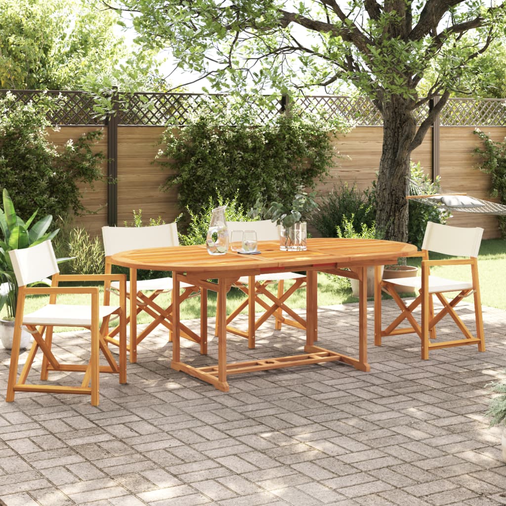 vidaXL 4 Piece Folding Garden Chairs Cream White Fabric