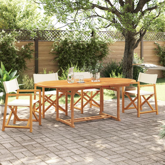 vidaXL 4 Piece Folding Garden Chairs Cream White Fabric