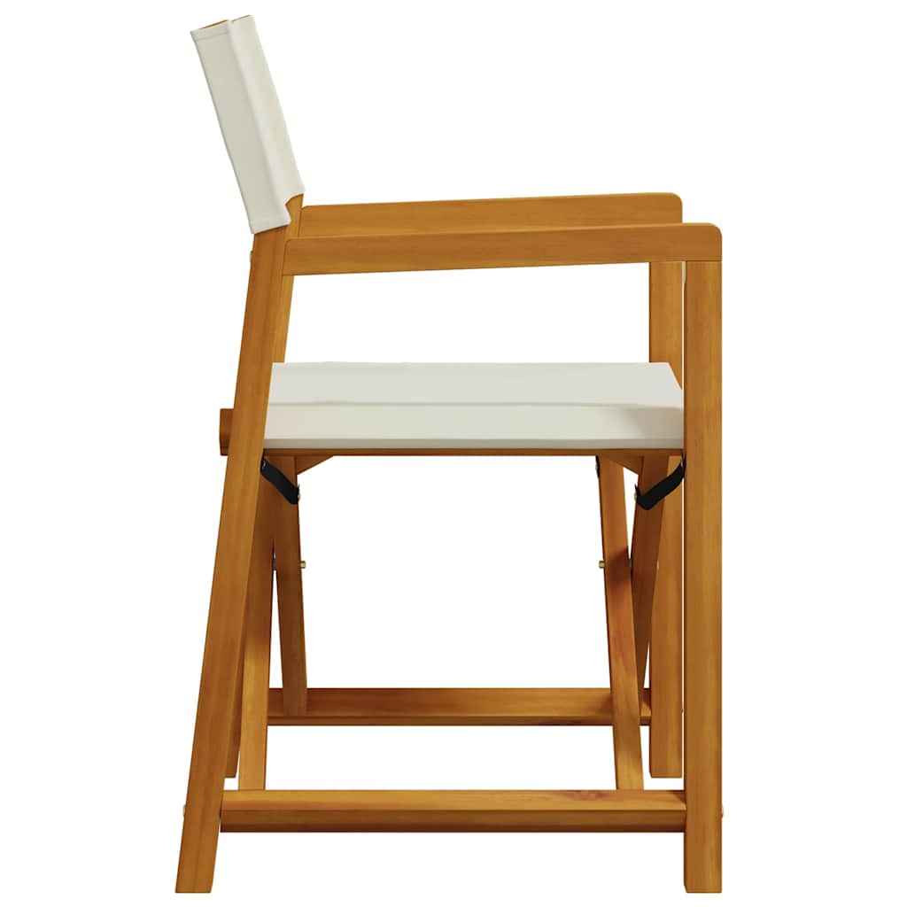 vidaXL 8 Piece Folding Garden Chairs Cream White Fabric