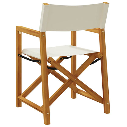 vidaXL 8 Piece Folding Garden Chairs Cream White Fabric