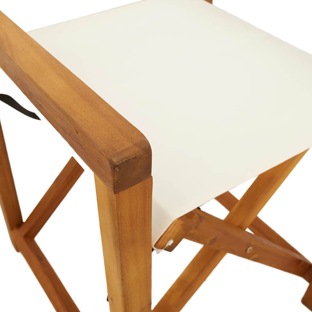 vidaXL 8 Piece Folding Garden Chairs Cream White Fabric