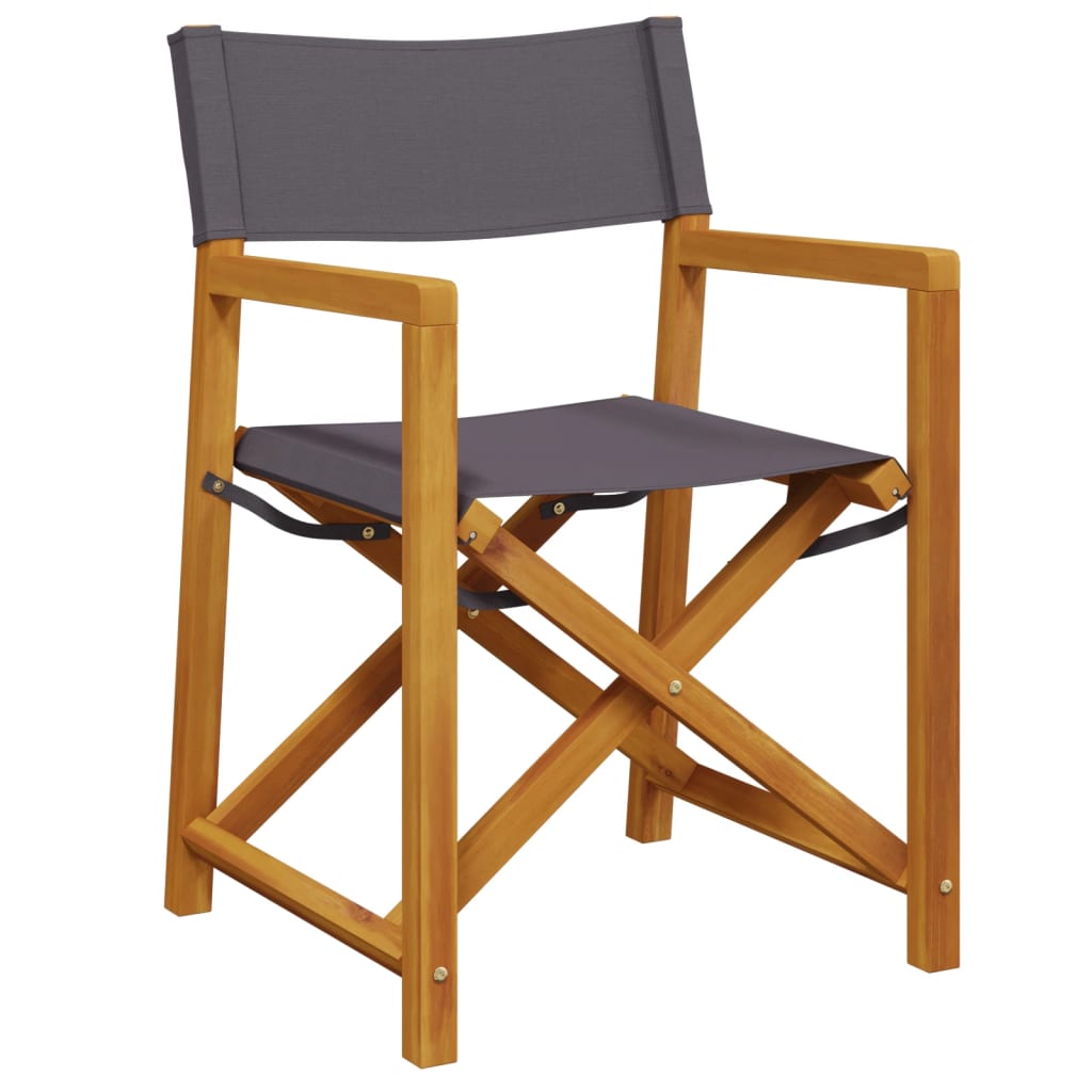 vidaXL 8 Piece Folding Garden Chairs Dark Grey Fabric