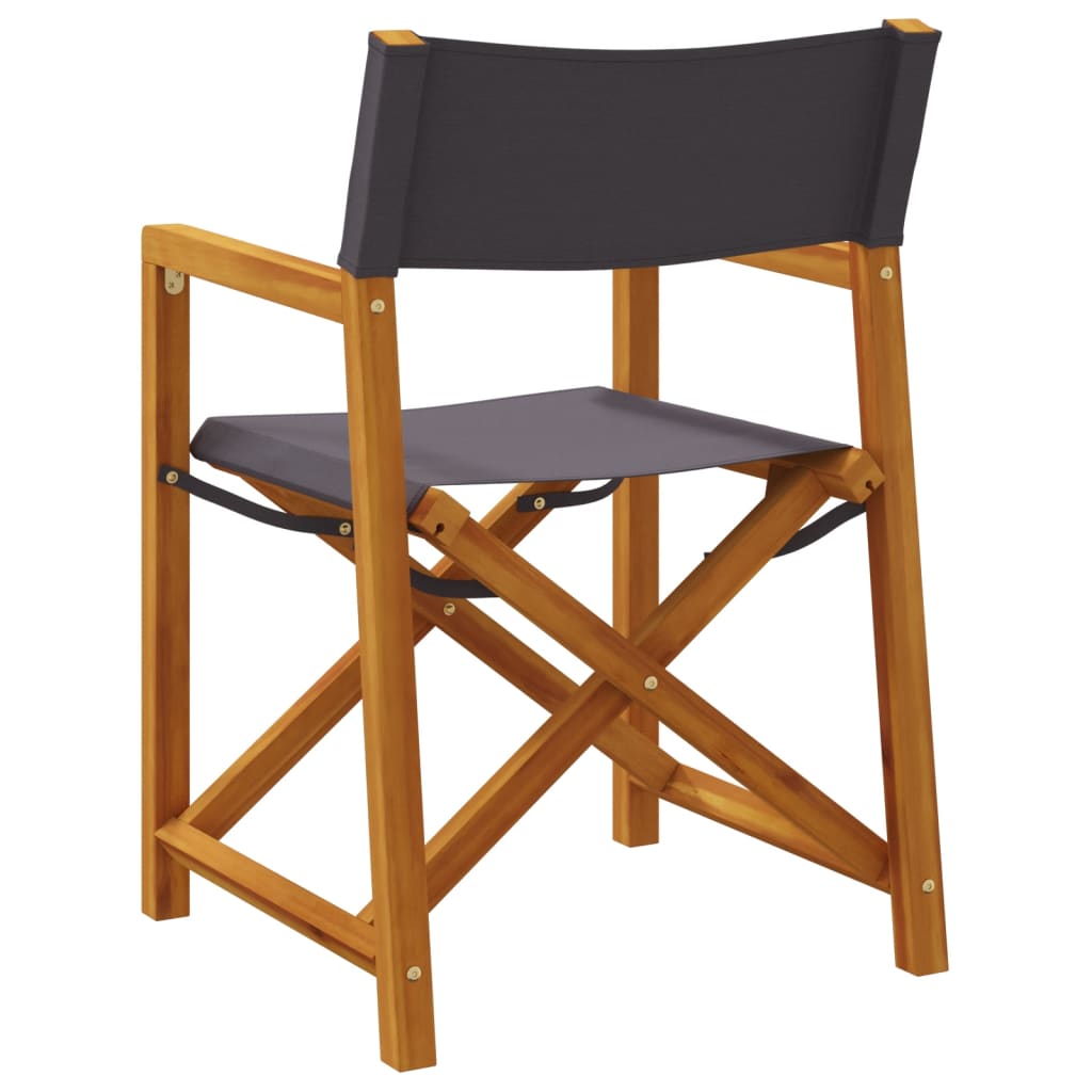 vidaXL 8 Piece Folding Garden Chairs Dark Grey Fabric