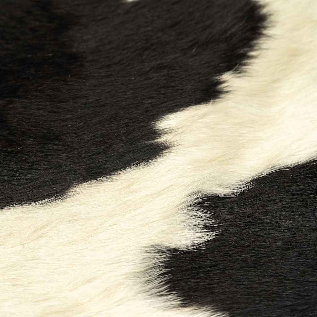 vidaXL Real Cowhide Rug Black and White 180x220 cm