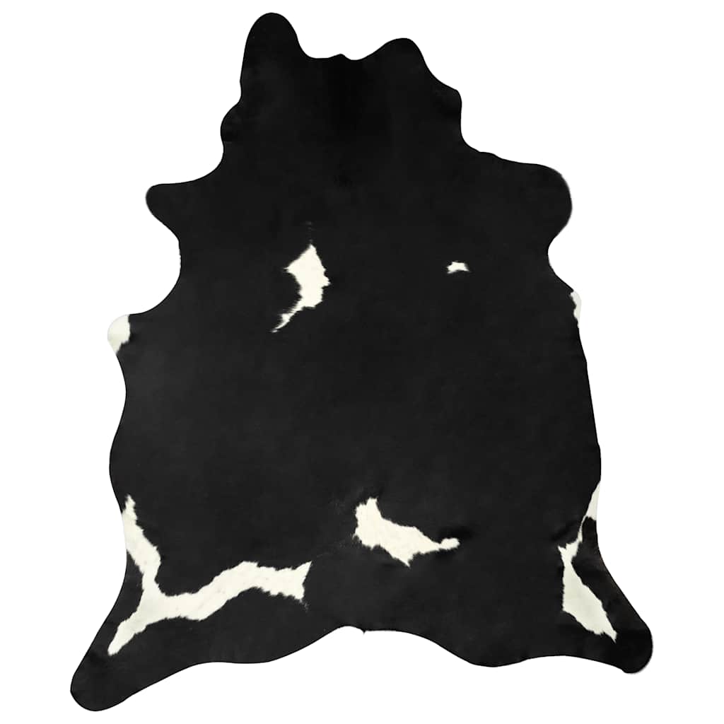 vidaXL Real Cowhide Rug Black and White 180x220 cm