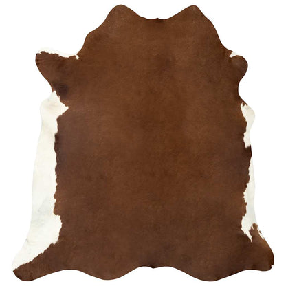 vidaXL Real Cowhide Rug Brown and White 180x220 cm