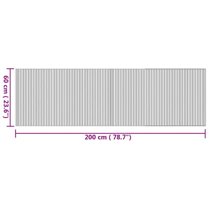 vidaXL Rug Rectangular Natural 60x200 cm Bamboo