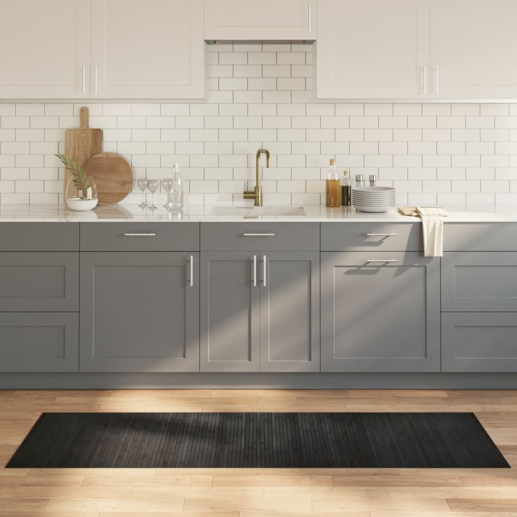 vidaXL Rug Rectangular Grey 60x200 cm Bamboo