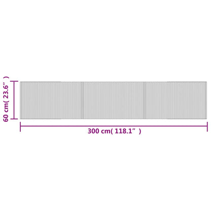 vidaXL Rug Rectangular Black 60x300 cm Bamboo