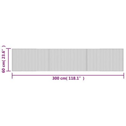 vidaXL Rug Rectangular Brown 60x300 cm Bamboo
