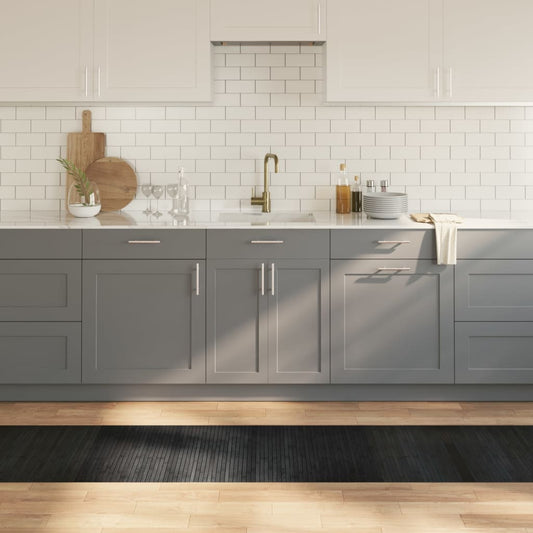 vidaXL Rug Rectangular Grey 60x300 cm Bamboo