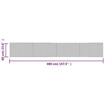 vidaXL Rug Rectangular Black 60x400 cm Bamboo