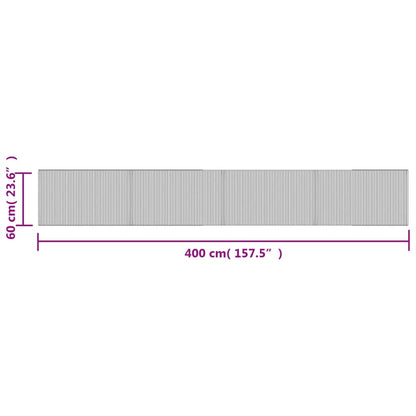 vidaXL Rug Rectangular Grey 60x400 cm Bamboo