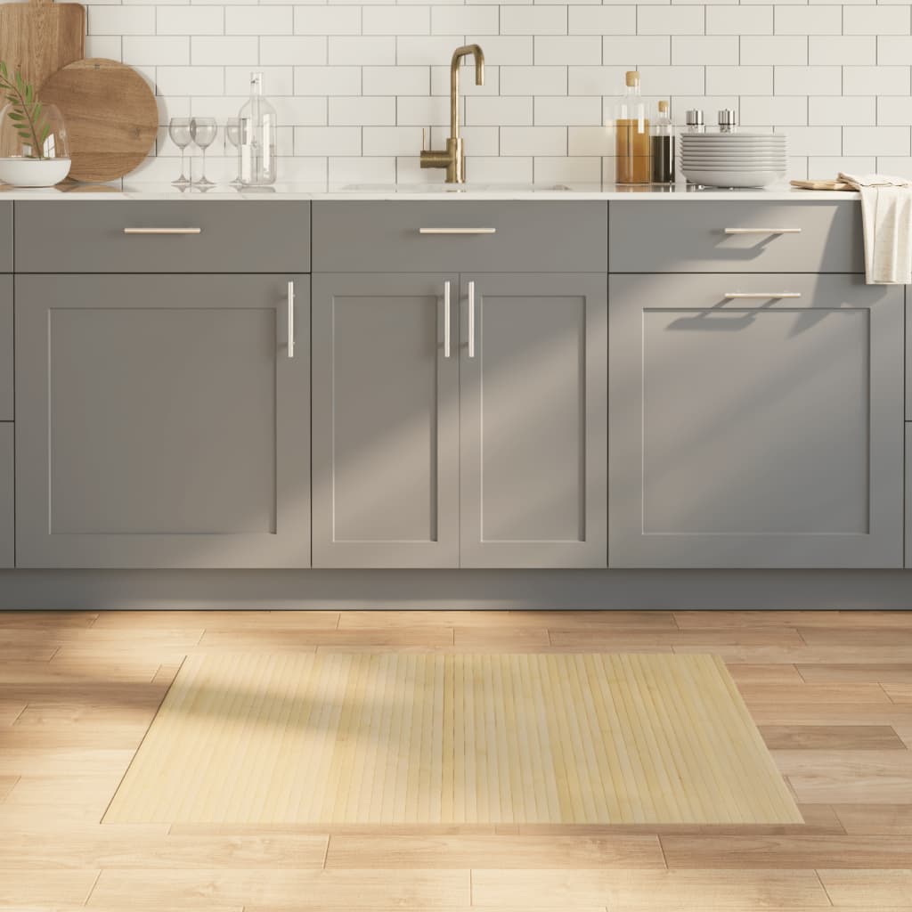 vidaXL Rug Rectangular Light Natural 70x100 cm Bamboo