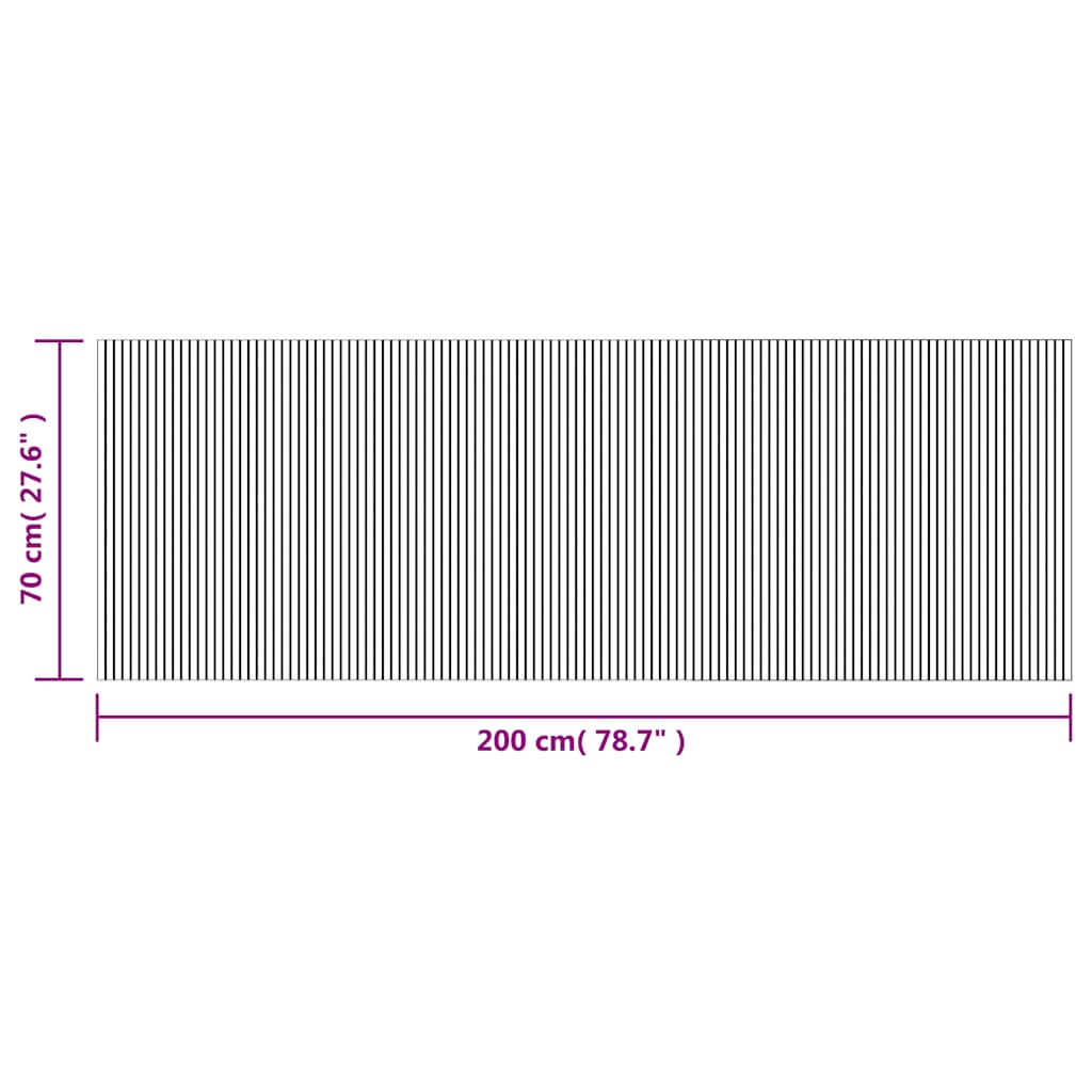 vidaXL Rug Rectangular Brown 70x200 cm Bamboo