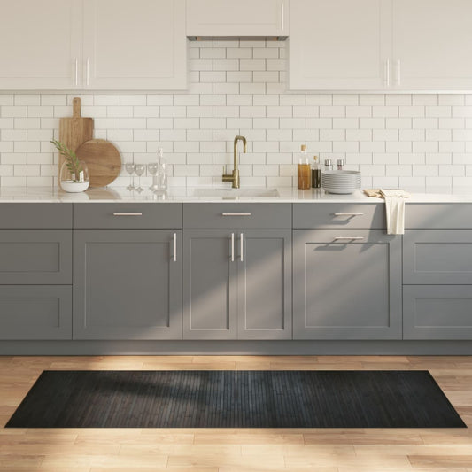 vidaXL Rug Rectangular Grey 70x200 cm Bamboo
