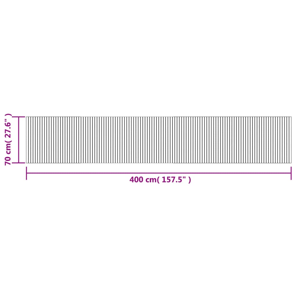 vidaXL Rug Rectangular Black 70x400 cm Bamboo