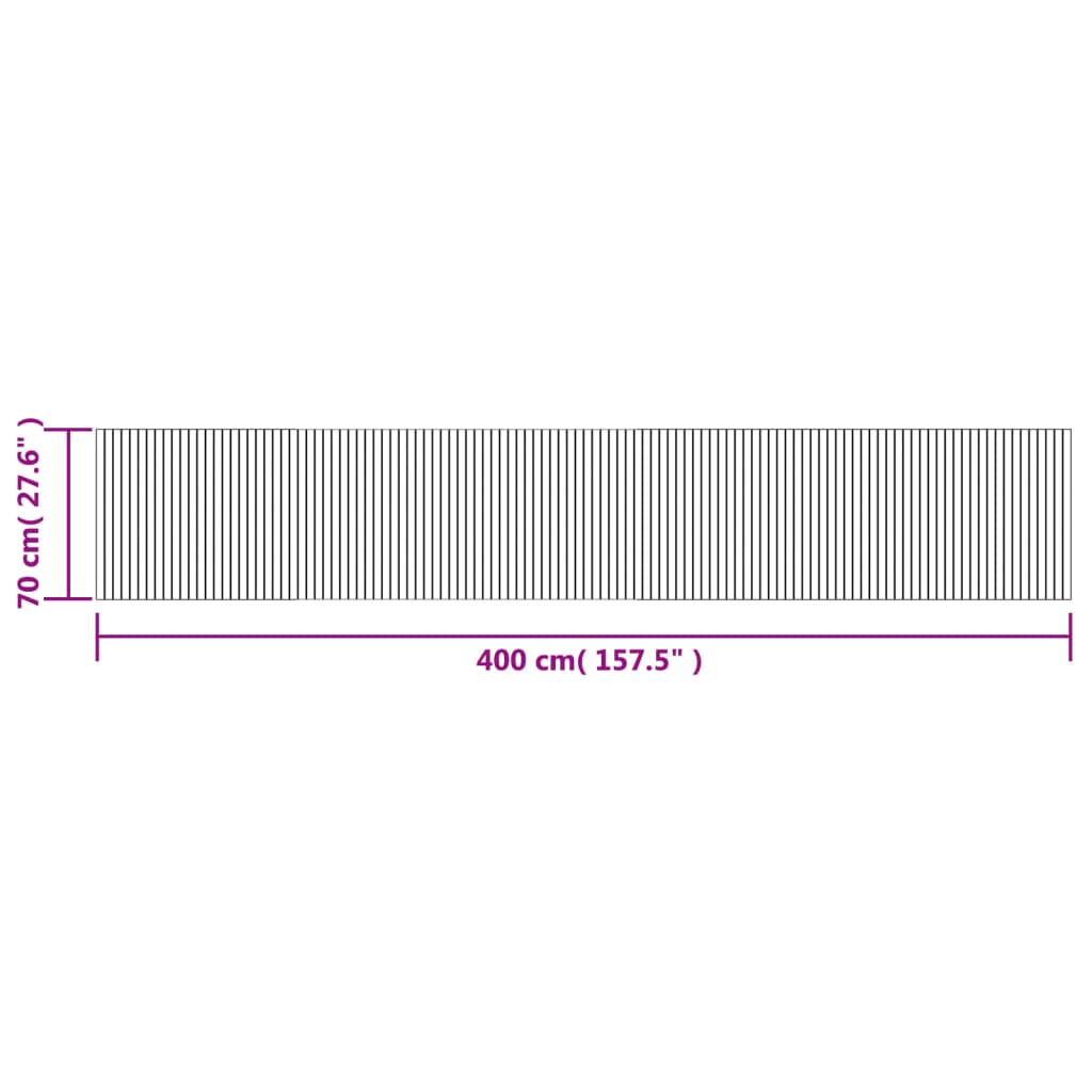 vidaXL Rug Rectangular Grey 70x400 cm Bamboo