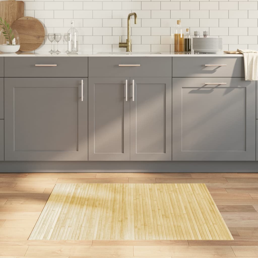 vidaXL Rug Rectangular Light Natural 80x100 cm Bamboo
