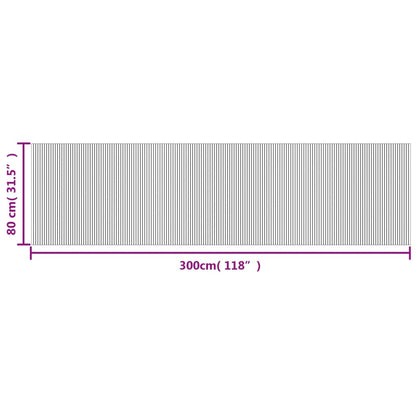 vidaXL Rug Rectangular Black 80x300 cm Bamboo
