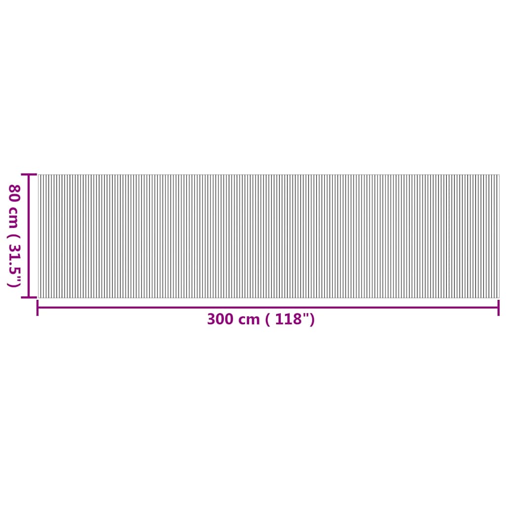 vidaXL Rug Rectangular Natural 80x300 cm Bamboo