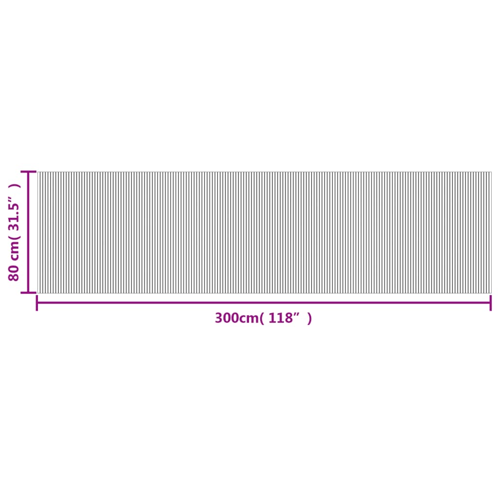 vidaXL Rug Rectangular Grey 80x300 cm Bamboo
