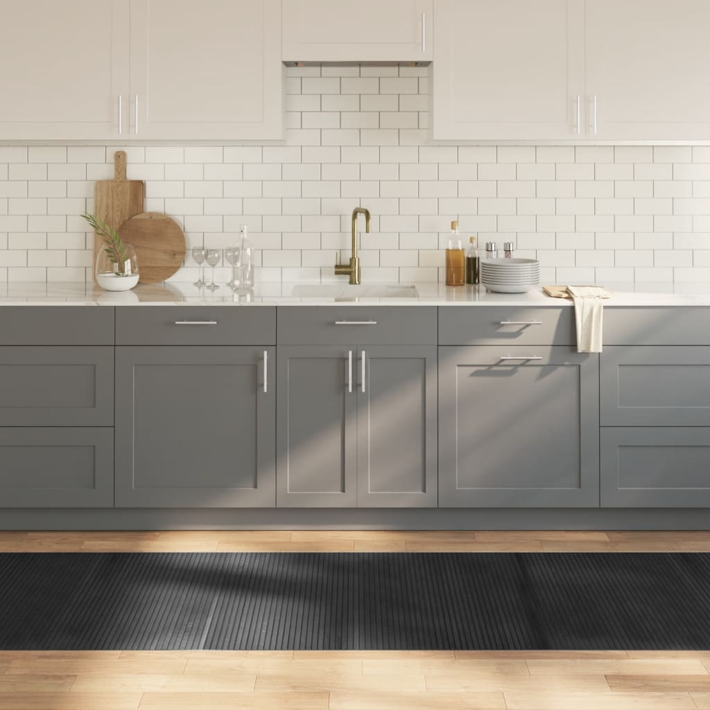vidaXL Rug Rectangular Grey 80x300 cm Bamboo