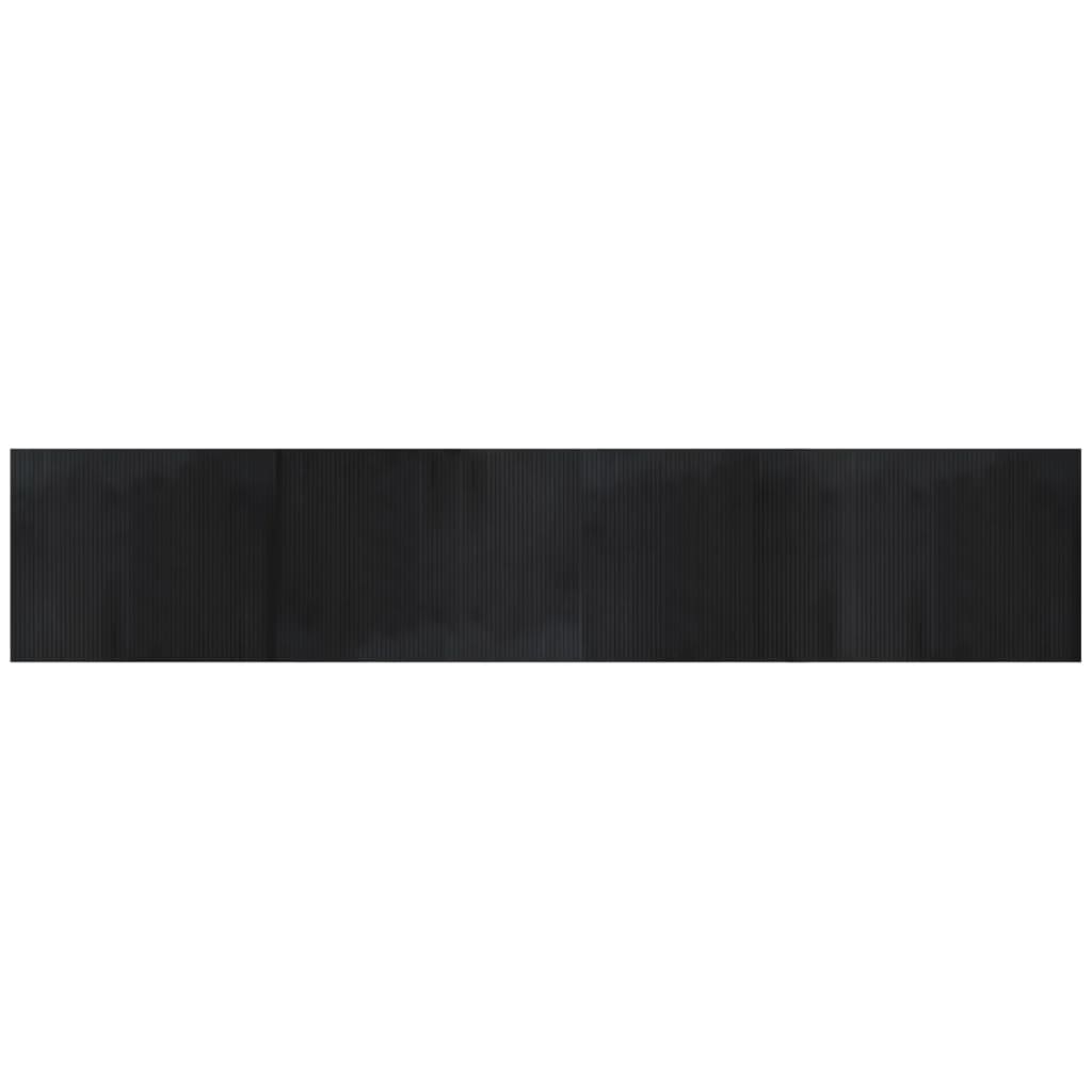 vidaXL Rug | Black | Bamboo, Polypropylene | Large | Rug | Rectangular | Modern