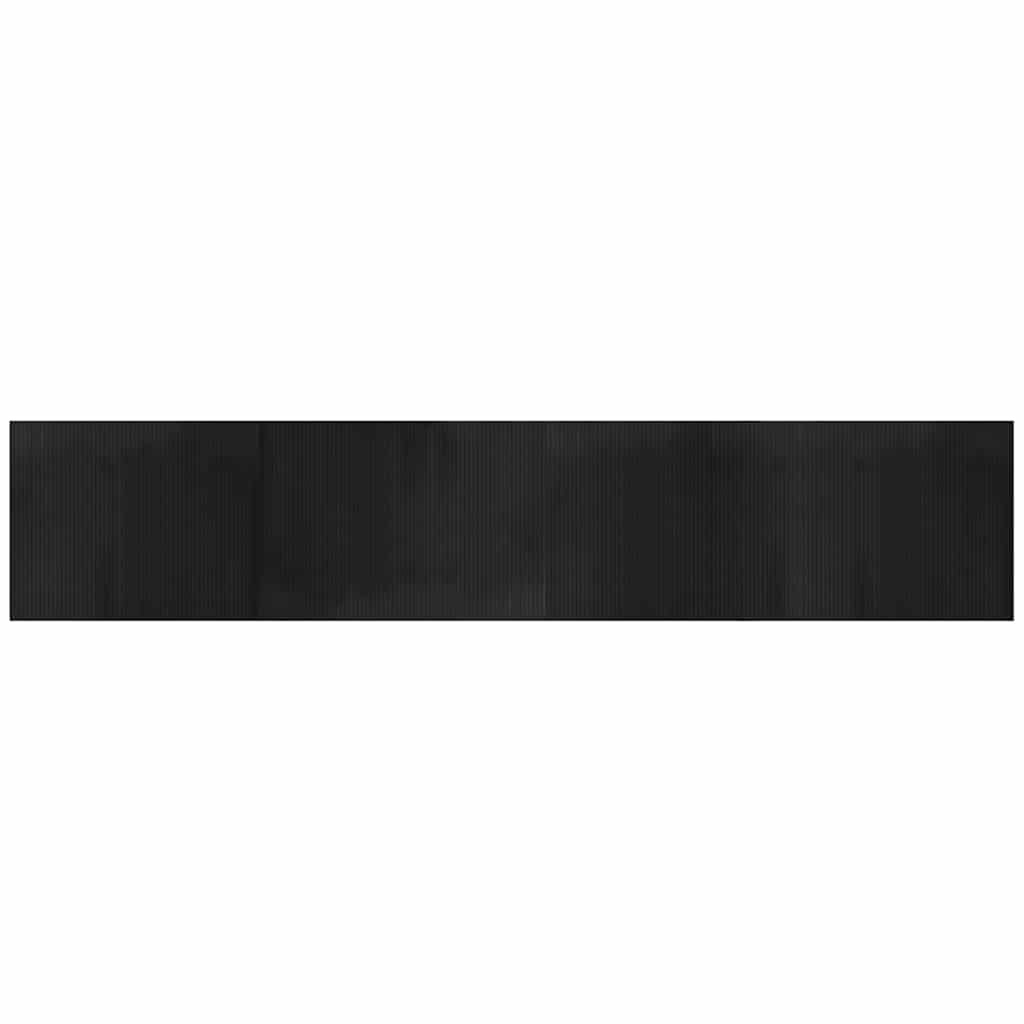 vidaXL Rug Rectangular Black 80x400 cm Bamboo