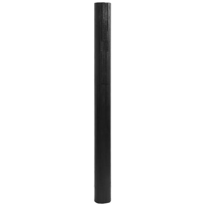 vidaXL Rug | Black | Bamboo, Polypropylene | Large | Rug | Rectangular | Modern