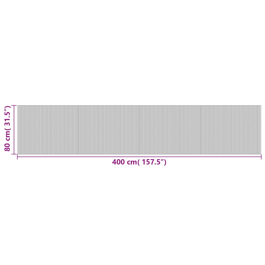 vidaXL Rug Rectangular Dark Brown 80x400 cm Bamboo