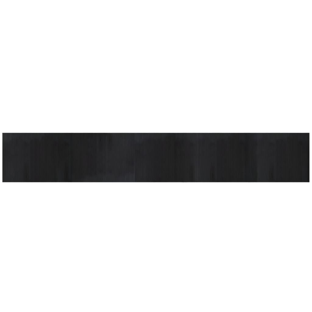 vidaXL Rug | Black | Bamboo, Polypropylene | 80x500 cm | Non-slip | Rug