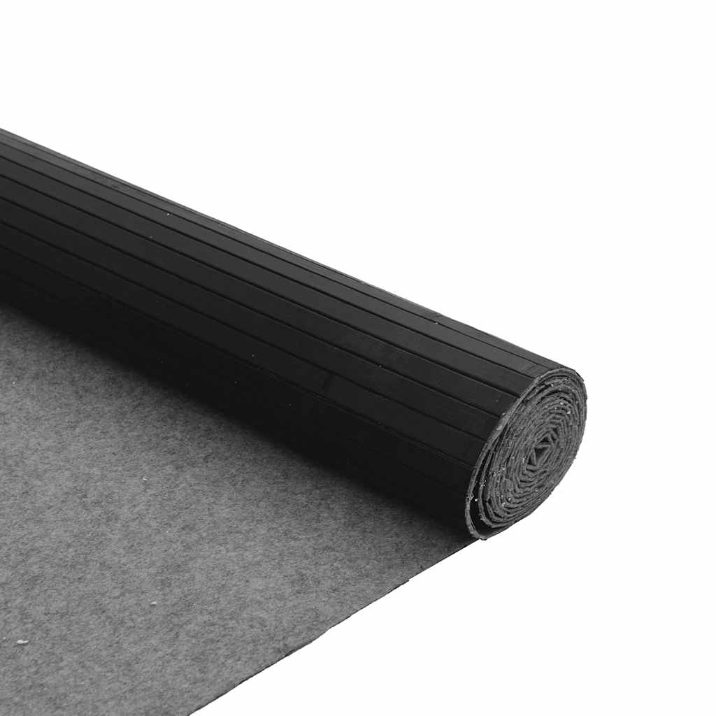vidaXL Rug Rectangular Black 80x500 cm Bamboo