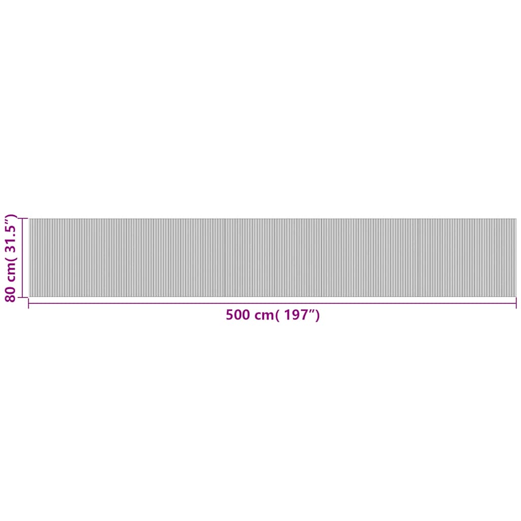 vidaXL Rug Rectangular Black 80x500 cm Bamboo