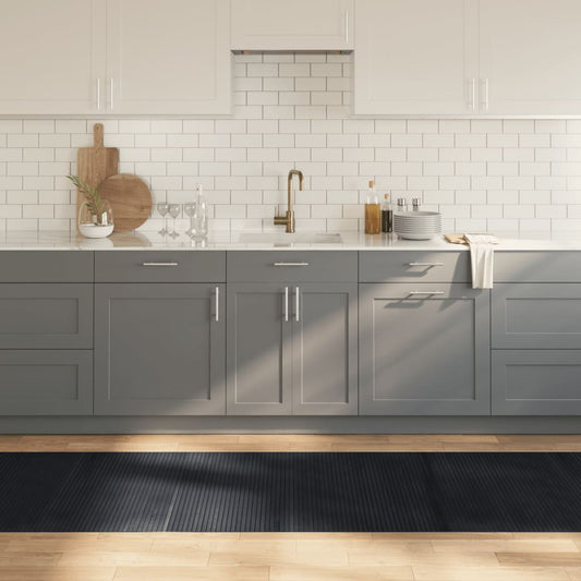 vidaXL Rug Rectangular Black 80x500 cm Bamboo