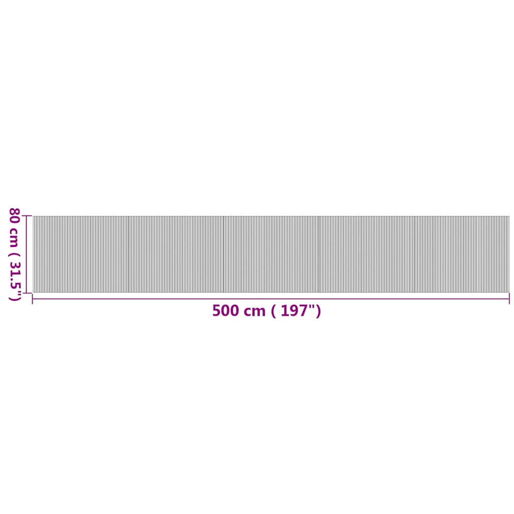 vidaXL Rug Rectangular Nature 80x500 cm Bamboo