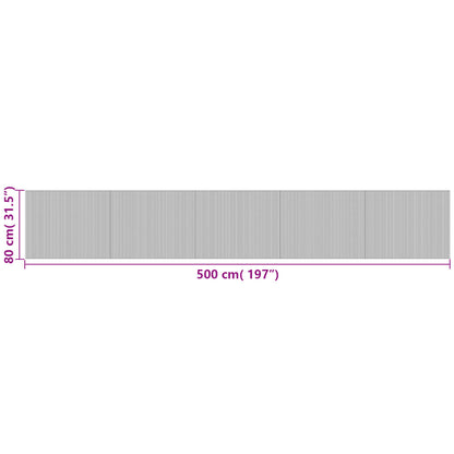 vidaXL Rug Rectangular Grey 80x500 cm Bamboo