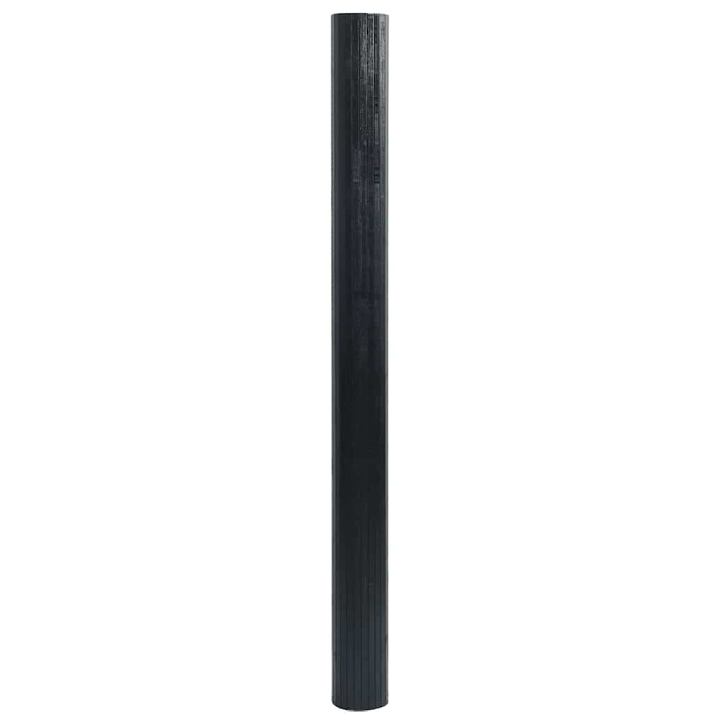 vidaXL Rug Rectangular Black 100x100 cm Bamboo