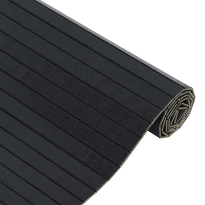vidaXL Rug Rectangular Black 100x100 cm Bamboo
