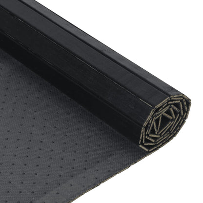 vidaXL Rug Square Black 100x100 cm Bamboo
