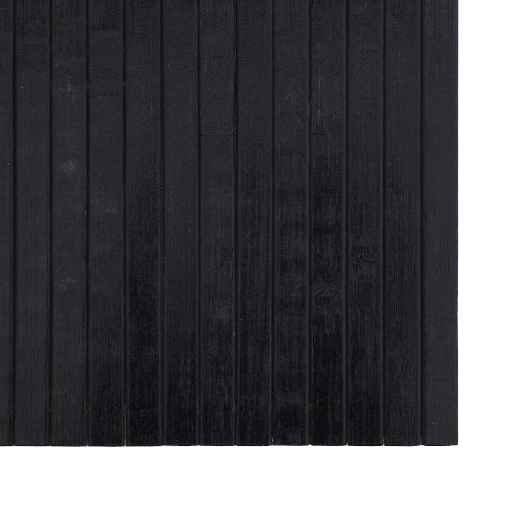 vidaXL Rug Rectangular Black 100x100 cm Bamboo