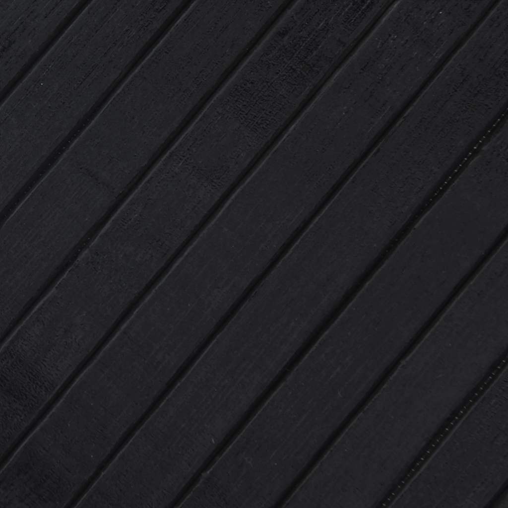 vidaXL Rug Rectangular Black 100x100 cm Bamboo