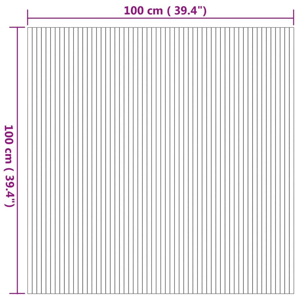 vidaXL Rug Square Nature 100x100 cm Bamboo